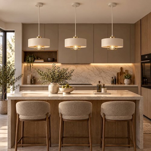Lampa wisząca E27 beżowy żyrandol Velto Loft 30cm