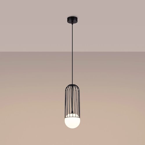 Lampa wisząca kula z dekoracją Brina 1xG9 czarna