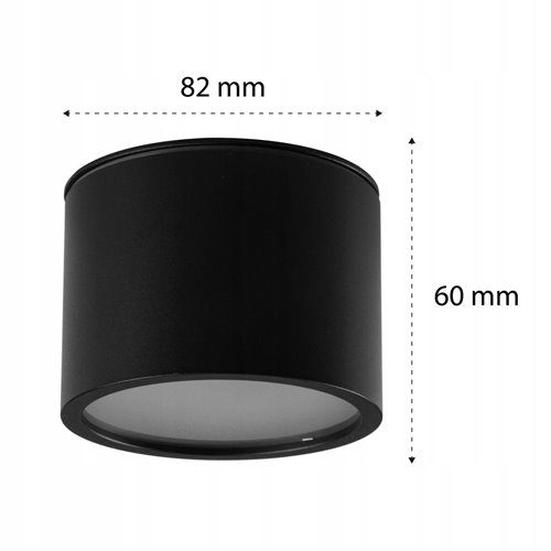 oprawka halogenowa led gx53 czarna wodoodporna