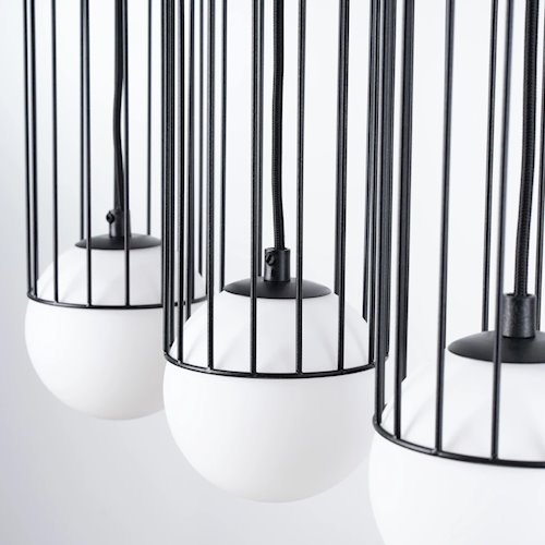 Lampa wisząca potrójna Brina listwa 3xG9 czarna