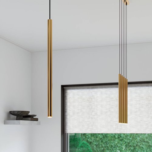 Lampa wisząca tuby PASTELO 3xG9 złota - listwa