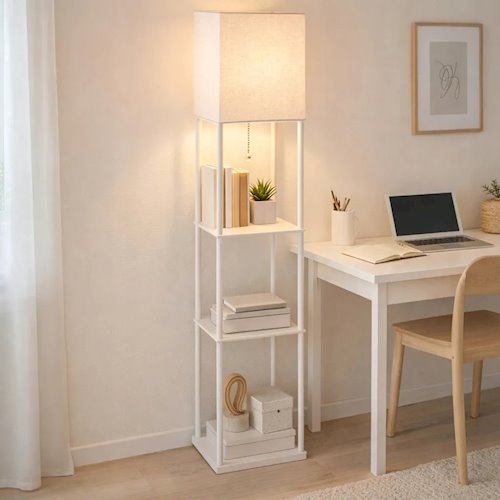Lampa stojąca Square 1xE27 160cm biała