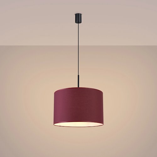 Lampa wisząca z abażurem Nevia 1xE27 burgundowa