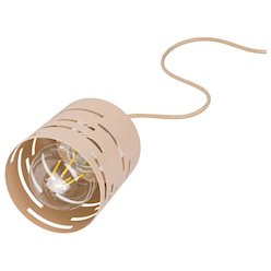 Lampa wisząca pojedyncza Timber 1xE27 beż-złoto