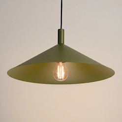 Lampa wisząca stożkowy klosz Nox 40cm 1xE27 zielona oliwka