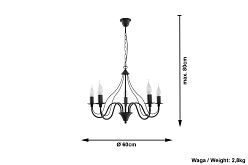 Żyrandol Retro MINERWA 5xE14 Czarny