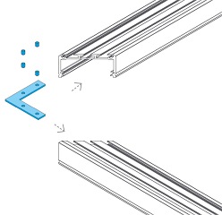 Łącznik kątowy do profili LUMINES komplet