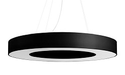 Lampa wisząca okrągła SATURNO SLIM 70 cm czarna 6xE27