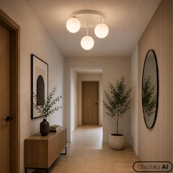 Żyrandol okrągły mleczne kule Bali 3xE27 biały