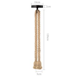 Lampa wisząca sznur 2xE27 120cm czarna podsufitka