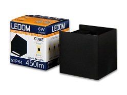 Kinkiet zewnętrzny LED 2x3W 4000K IP54 czarny CUBE