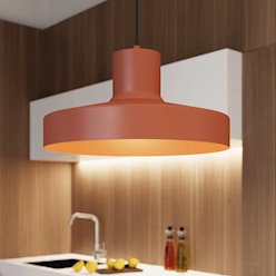 Lampa wisząca klasyczna Bilo 1xE27 ochra czerwona