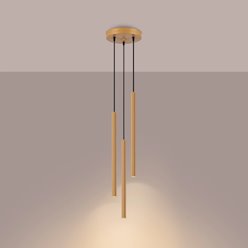 Lampa wisząca potrójna Arche okrągła 3xG9 złota