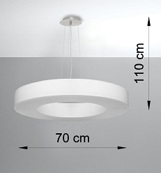 Lampa wisząca okrągła SATURNO SLIM 70 cm biała 6xE27
