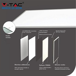 Panel LED  29W Samsung 600x600 120lm/W VT-629 6400K 3480lm