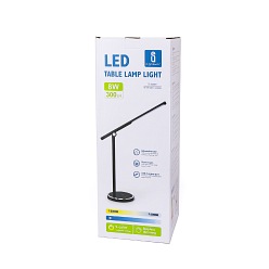 Lampka na biurko LED 8W składana z USB Czarna DIM/CCT