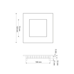 Panel LED 6W podtynkowy, kwadrat 120x120mm, ULTRA SLIM - biała ciepła