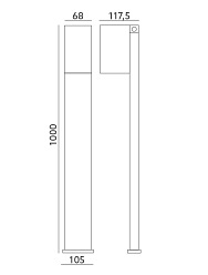 słupek ogrodowy 100cm szary