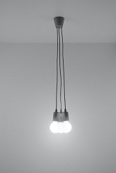 Lampa wisząca na kablu 3xE27 DIEGO szara