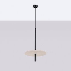 Lampa wisząca filcowa Feltro 1xG9 czarno-beżowa