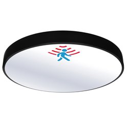 Panel LED okrągły czarny 40W 40cm z czujnikiem PIR 4000K