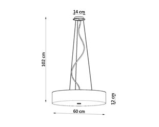 Lampa wisząca SKALA okrągła 60 cm 5xE27 czarna