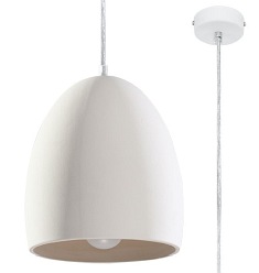 Lampa wisząca ceramiczna biała FLAWIUSZ 1xE27