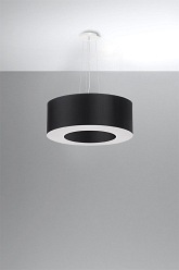 Lampa wisząca okrągła SATURNO 50 cm czarna 5xE27