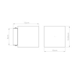 Kinkiet betonowy Quad góra-dół 1xG9 beżowy