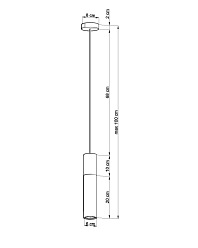 Lampa wisząca tuba BORGIO 1 czarna 1xGU10