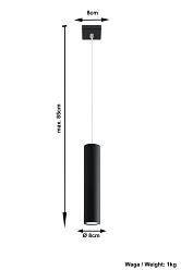 Pojedyncza lampa wisząca LAGOS 1xGU10 Czarna