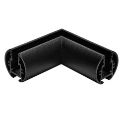 Łącznik kątowy do szyn natynkowych okrągłych Micro-24V czarny