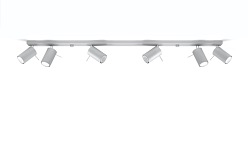 Lampa sufitowa 118cm z 6 reflektorami RING GU10 Szara
