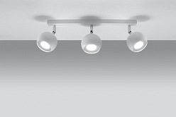 Lampa z okrągłymi reflektorami OCULARE 3xGU10 Biała