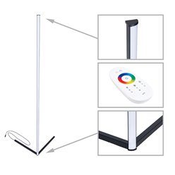 Lampa podłogowa LED z pilotem RGB+CCT 140cm 9W czarna