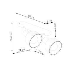Lampa sufitowa z reflektorami Elba 2xE27 biała