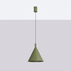 Lampa wisząca stożkowy klosz Nox 25cm 1xE27 zielona oliwka