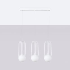Lampa wisząca potrójna Brina listwa 3xG9 biała