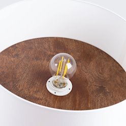 Lampa sufitowa drewniana Telesto 1xE27 biały/ciemny brąz