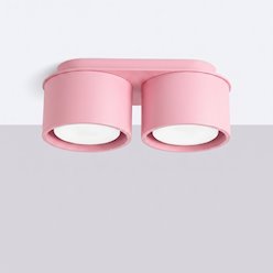 Lampa sufitowa podwójna tuba Modo 2xGx53 różowa