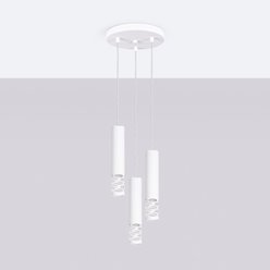 Lampa wisząca potrójna Liro 3xGU10 okrągła biała