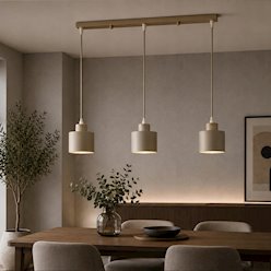 Lampa wisząca Loft 3xE27 Elena listwa 50cm beżowa