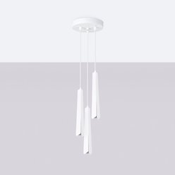 Lampa wisząca potrójna Prysm okrągła 3xG9 biała