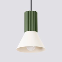 Lampa wisząca loftowa Estria 1xE14 beżowa/zielona oliwka
