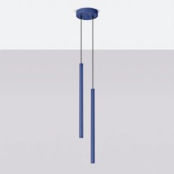 Lampa wisząca podwójna tuba Pastelo 2xG9 okrągła ultramarynowa