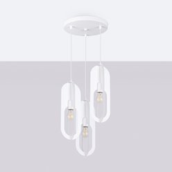 Lampa wisząca potrójna Nicus okrągła 3xE27 biała