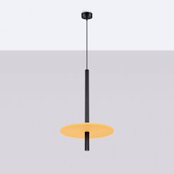 Lampa wisząca filcowa Feltro 1xG9 czarno-żółta