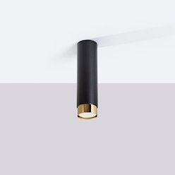 Tuba sufitowa nowoczesna Nero 22,5cm 1xGU10 czarny/złoty