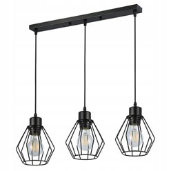 Lampa wisząca 3xE27 Otis listwa 50cm czarna