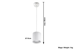 Lampa wisząca tuba ORBIS 1xGU10 Biała